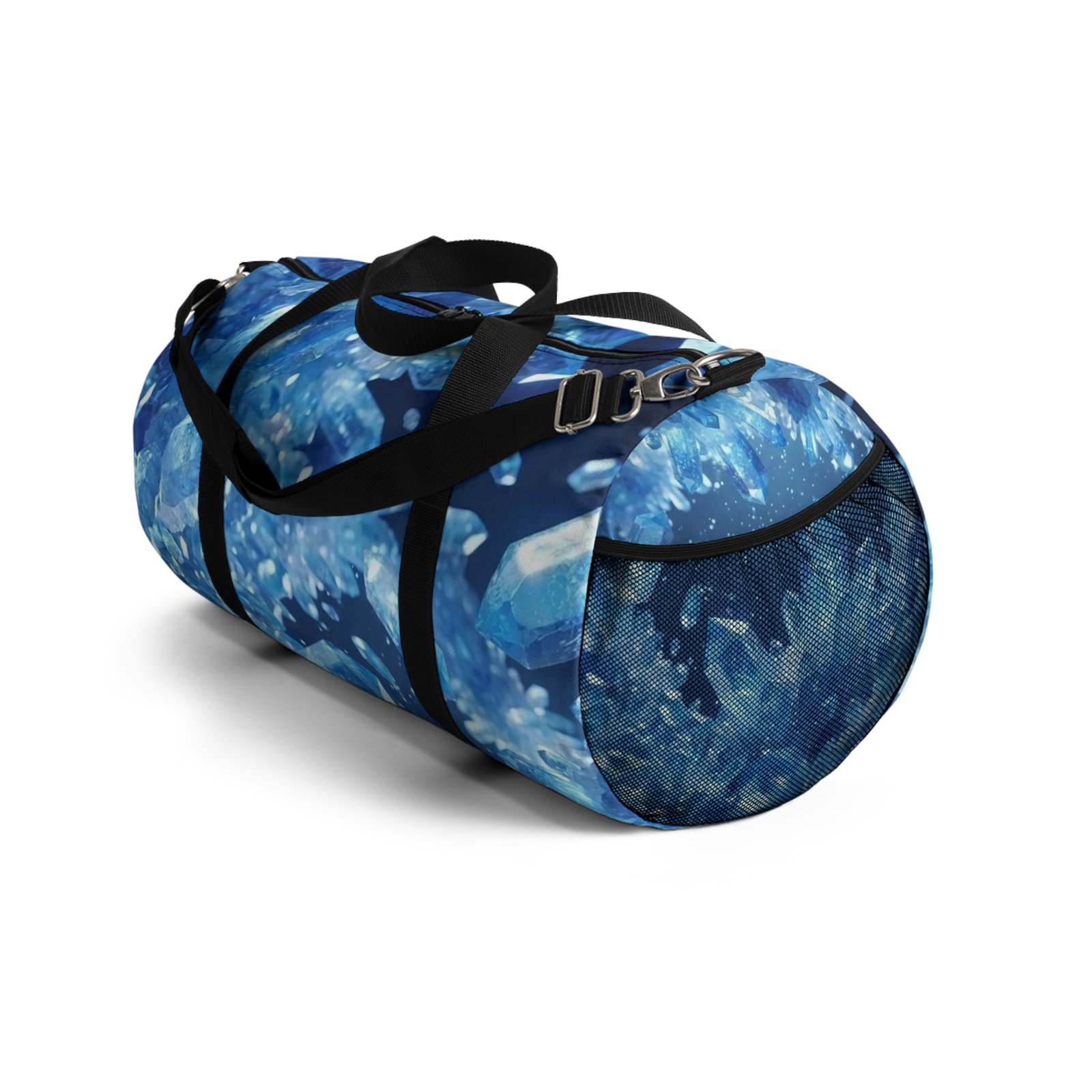 Blue crystal pattern duffel bag water inspired travel gym bag